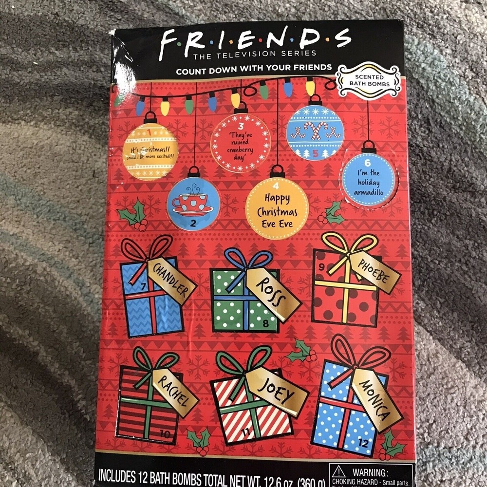 Friends Bath Bomb Advent Calendar Red 12 Day Holiday Countdown Set
